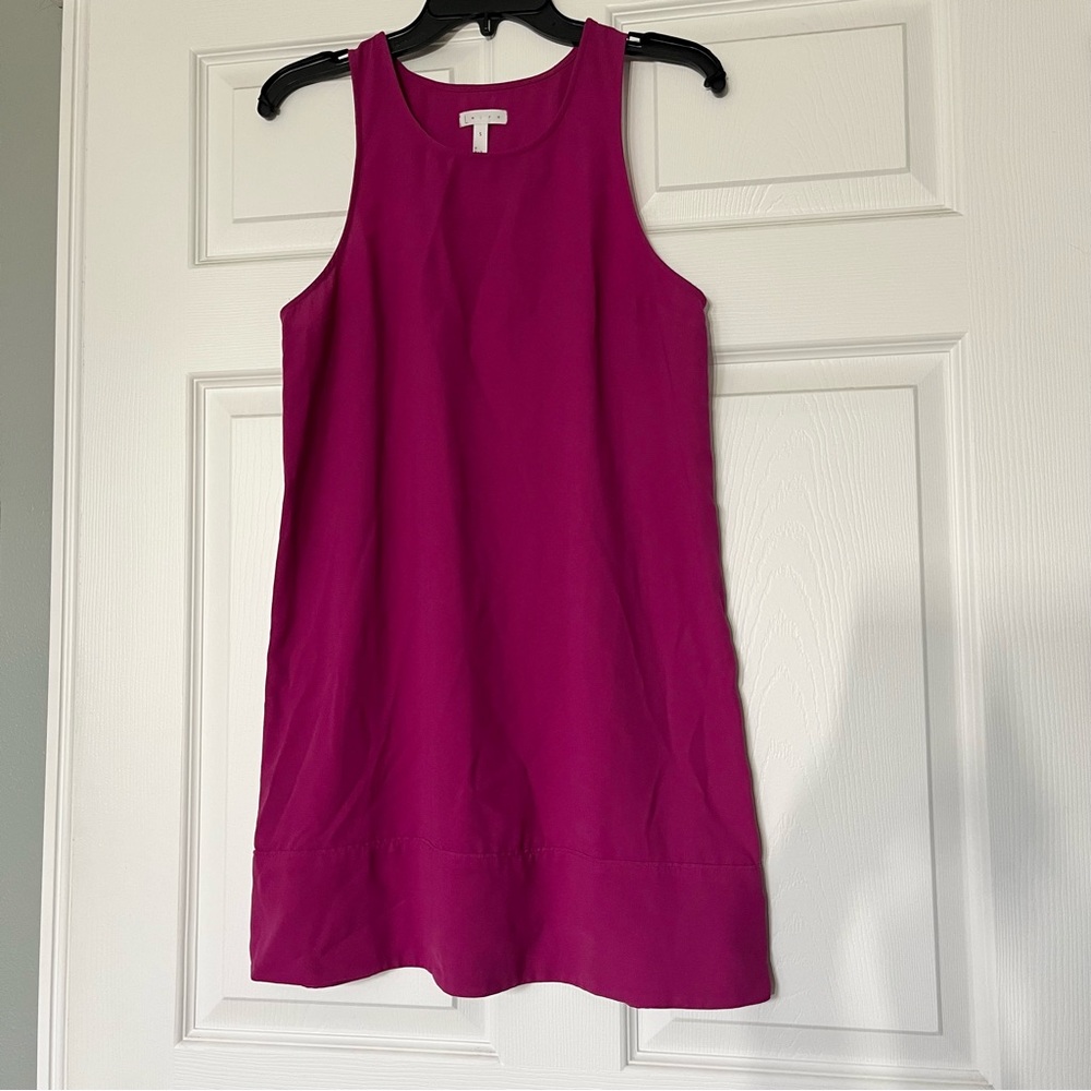 Leith Fuchsia Scoop Neck Shift Dress